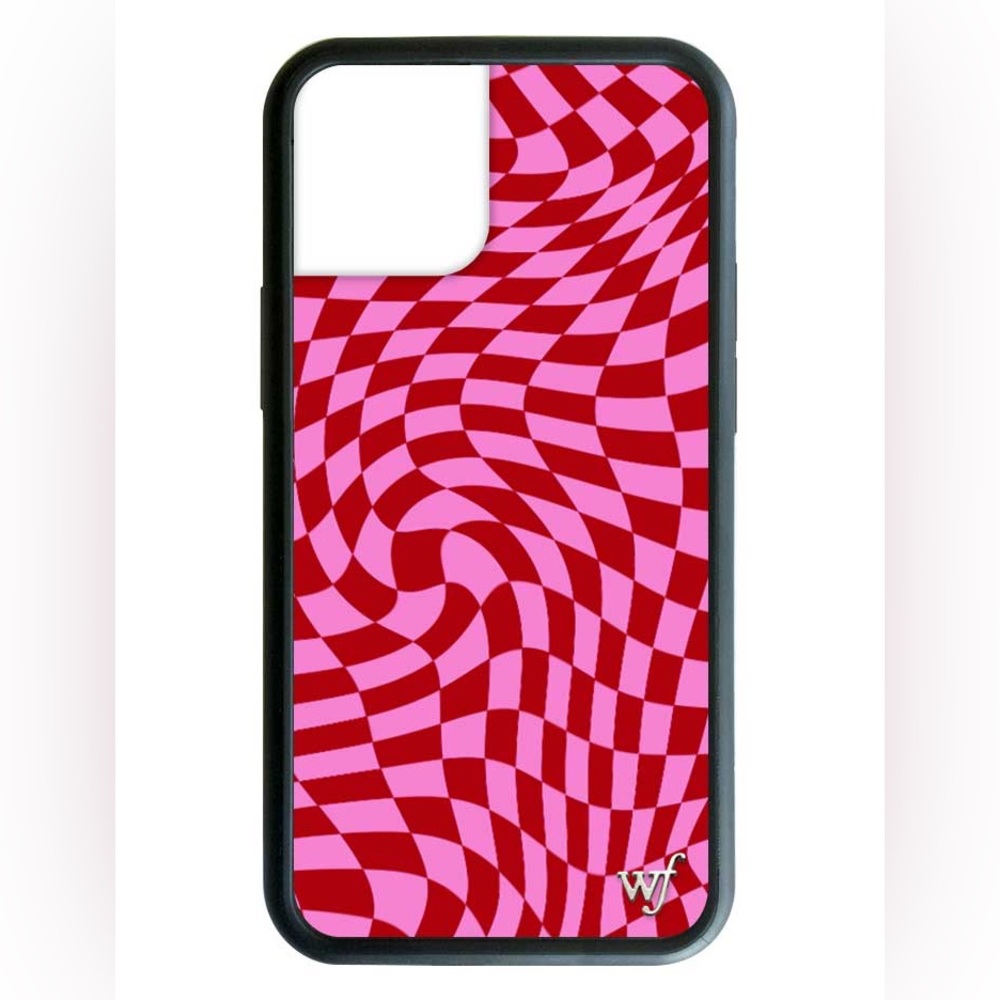 Wildflower iPhone 12 & 12 Pro pink crazy checkers case